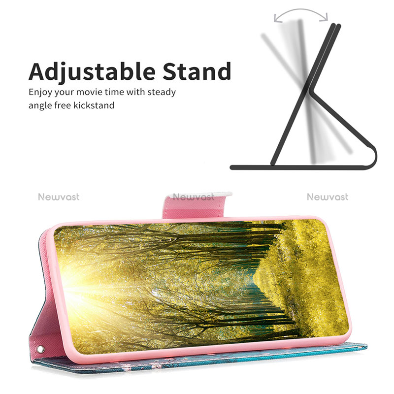 Leather Case Stands Fashionable Pattern Flip Cover Holder B01F for Xiaomi Redmi Note 11E Pro 5G