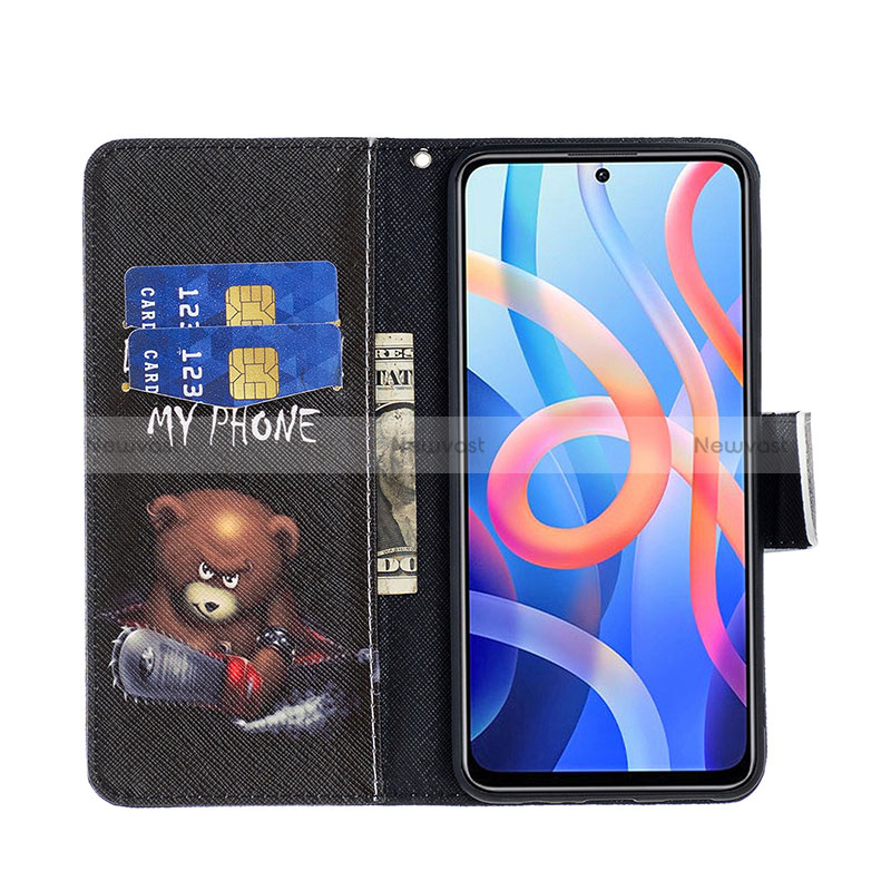 Leather Case Stands Fashionable Pattern Flip Cover Holder B01F for Xiaomi Redmi Note 11T 5G