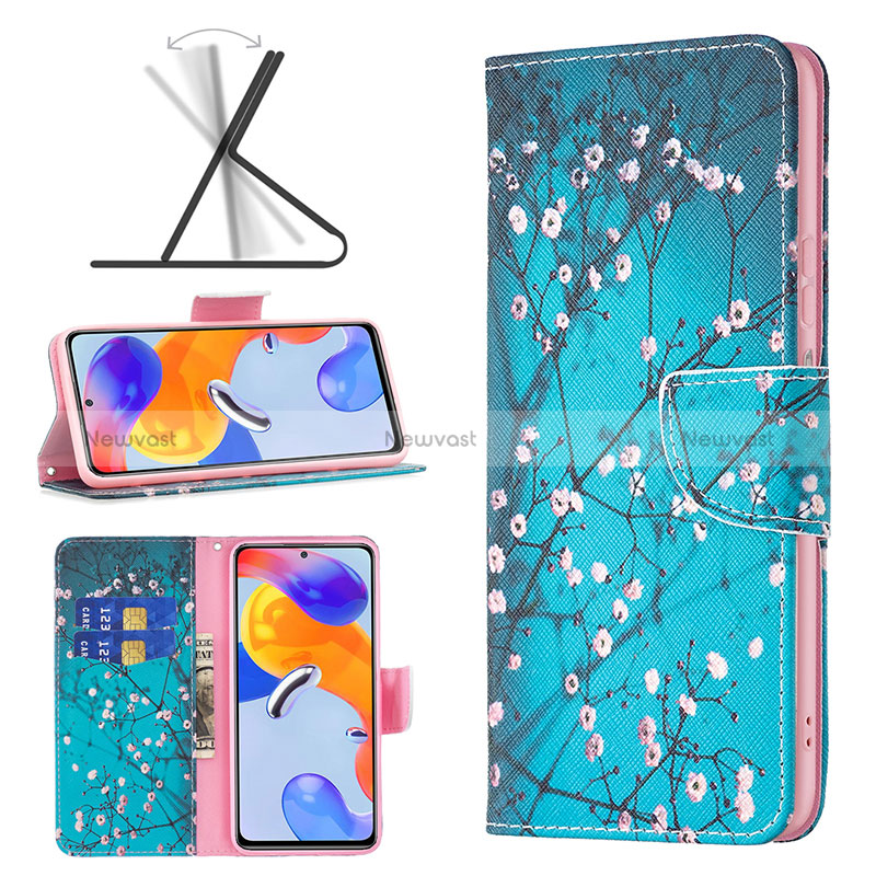 Leather Case Stands Fashionable Pattern Flip Cover Holder B01F for Xiaomi Redmi Note 12 Pro 4G