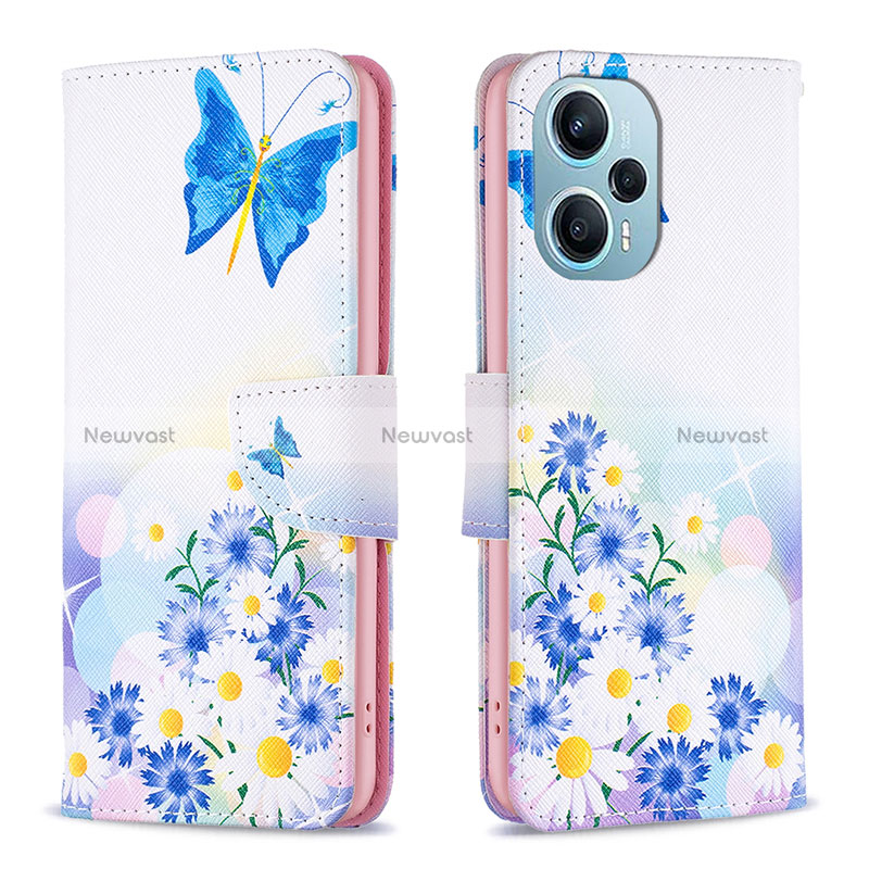 Leather Case Stands Fashionable Pattern Flip Cover Holder B01F for Xiaomi Redmi Note 12 Turbo 5G