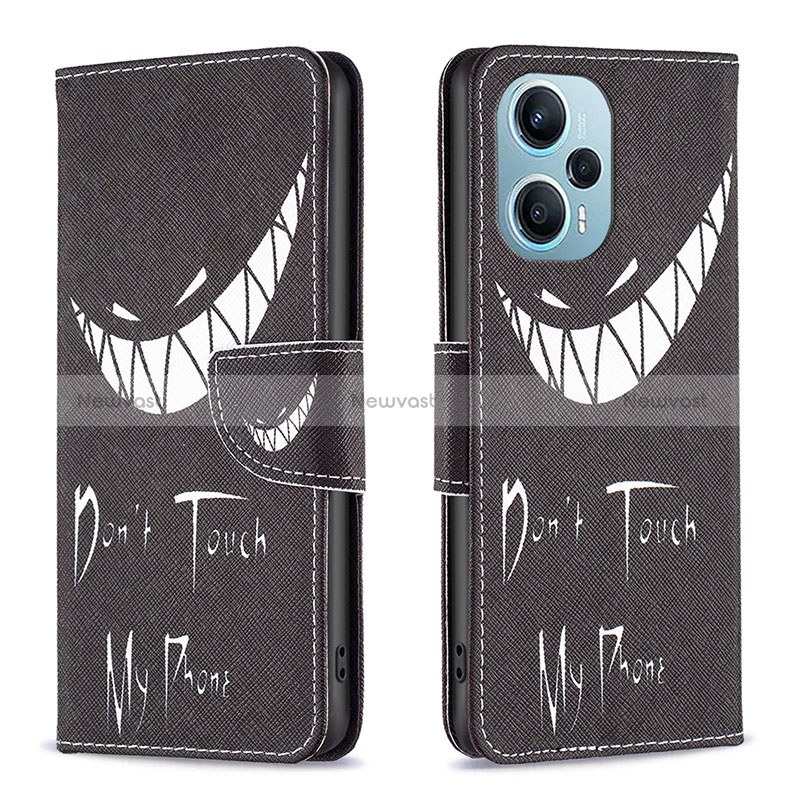 Leather Case Stands Fashionable Pattern Flip Cover Holder B01F for Xiaomi Redmi Note 12 Turbo 5G