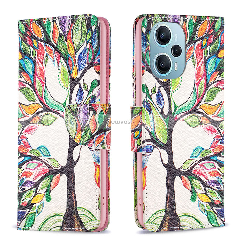 Leather Case Stands Fashionable Pattern Flip Cover Holder B01F for Xiaomi Redmi Note 12 Turbo 5G