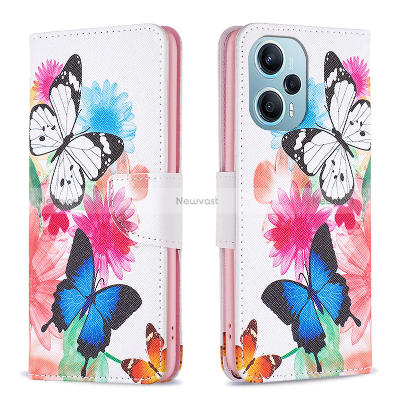 Leather Case Stands Fashionable Pattern Flip Cover Holder B01F for Xiaomi Redmi Note 12 Turbo 5G