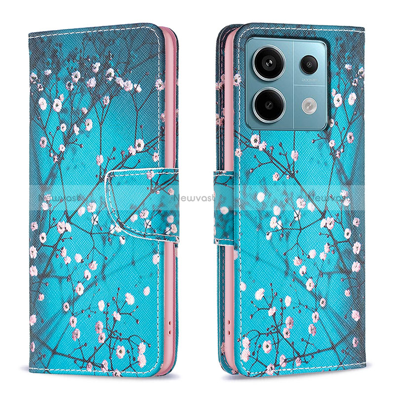 Leather Case Stands Fashionable Pattern Flip Cover Holder B01F for Xiaomi Redmi Note 13 Pro 5G