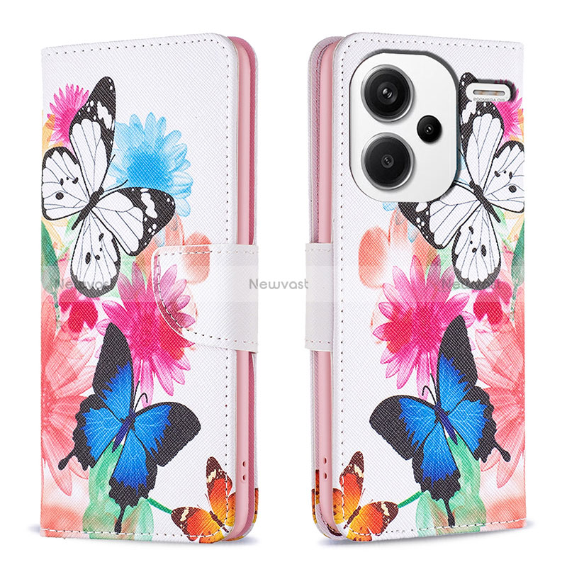 Leather Case Stands Fashionable Pattern Flip Cover Holder B01F for Xiaomi Redmi Note 13 Pro+ Plus 5G