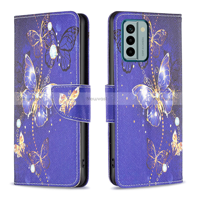 Leather Case Stands Fashionable Pattern Flip Cover Holder B03F for Nokia G22