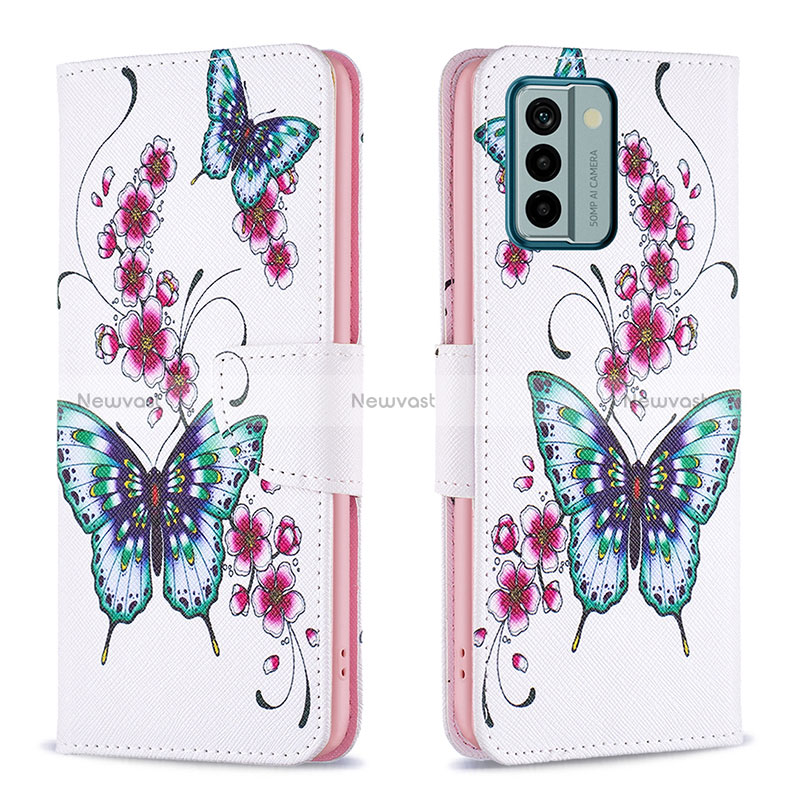 Leather Case Stands Fashionable Pattern Flip Cover Holder B03F for Nokia G22