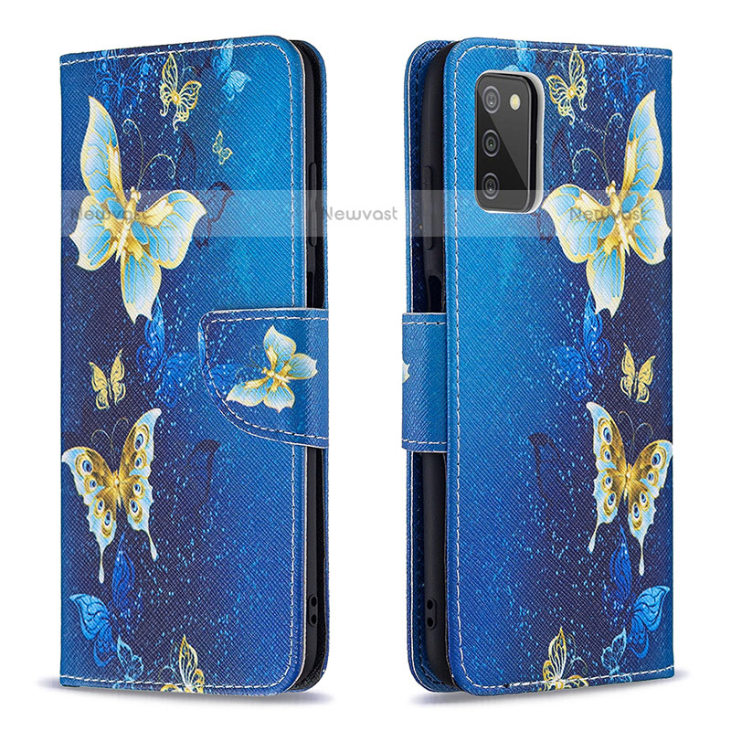 Leather Case Stands Fashionable Pattern Flip Cover Holder B03F for Samsung Galaxy A02s