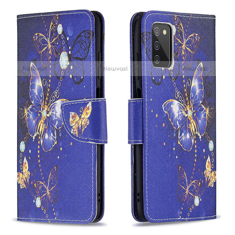 Leather Case Stands Fashionable Pattern Flip Cover Holder B03F for Samsung Galaxy A02s