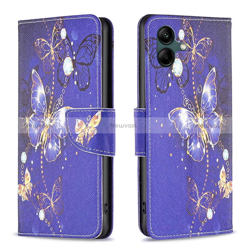 Leather Case Stands Fashionable Pattern Flip Cover Holder B03F for Samsung Galaxy A04 4G