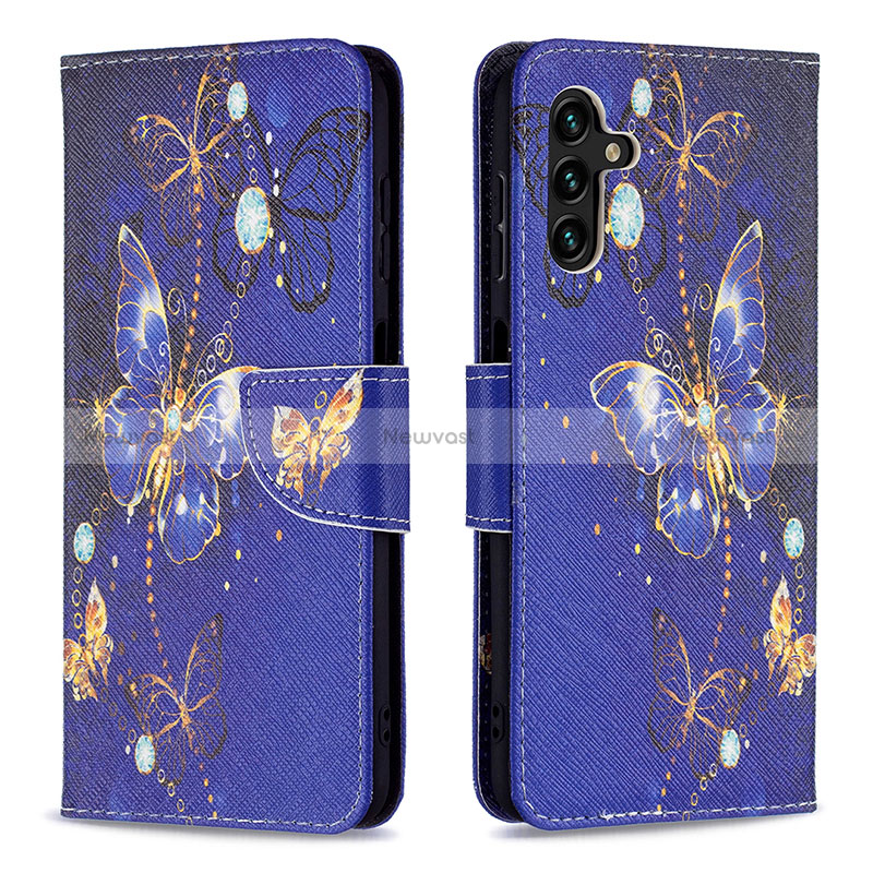 Leather Case Stands Fashionable Pattern Flip Cover Holder B03F for Samsung Galaxy A04s