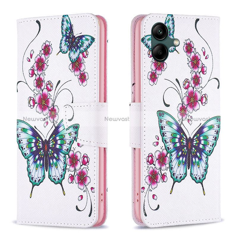 Leather Case Stands Fashionable Pattern Flip Cover Holder B03F for Samsung Galaxy A05