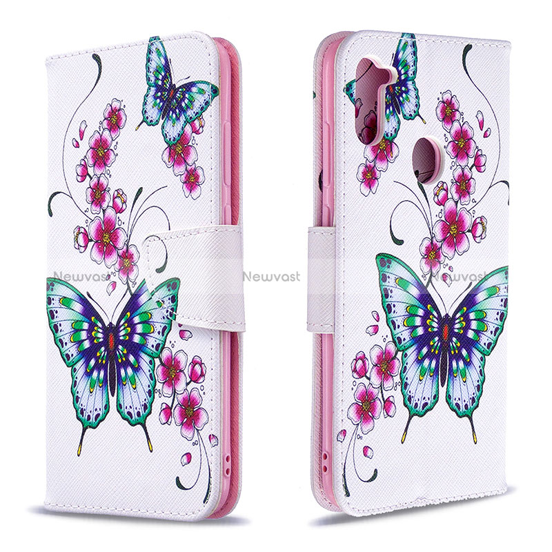 Leather Case Stands Fashionable Pattern Flip Cover Holder B03F for Samsung Galaxy A11 Colorful