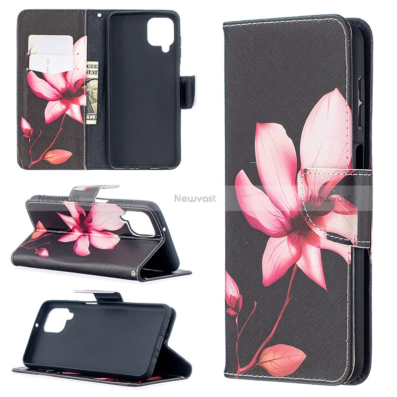 Leather Case Stands Fashionable Pattern Flip Cover Holder B03F for Samsung Galaxy A12 Nacho