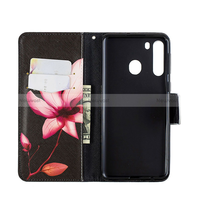 Leather Case Stands Fashionable Pattern Flip Cover Holder B03F for Samsung Galaxy A21