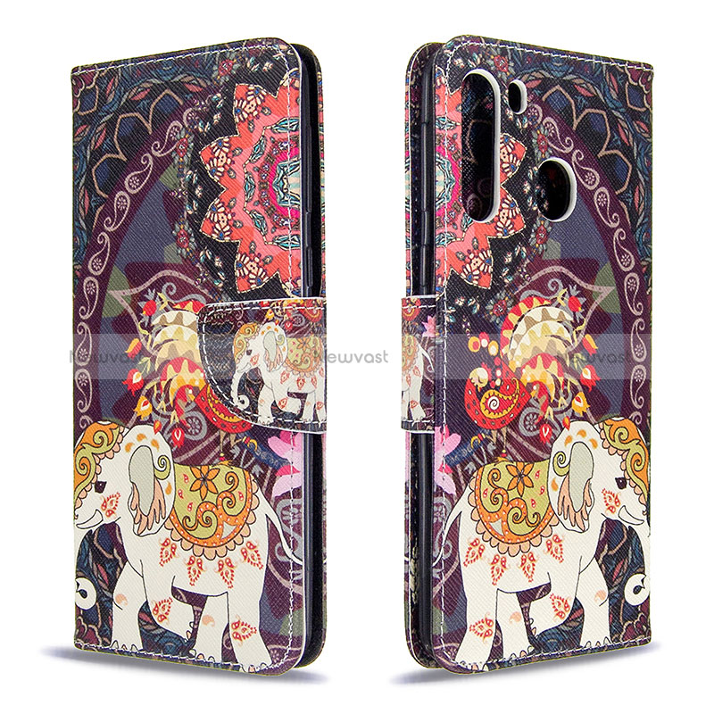 Leather Case Stands Fashionable Pattern Flip Cover Holder B03F for Samsung Galaxy A21