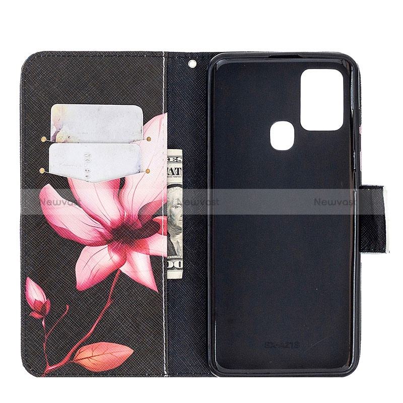 Leather Case Stands Fashionable Pattern Flip Cover Holder B03F for Samsung Galaxy A21s