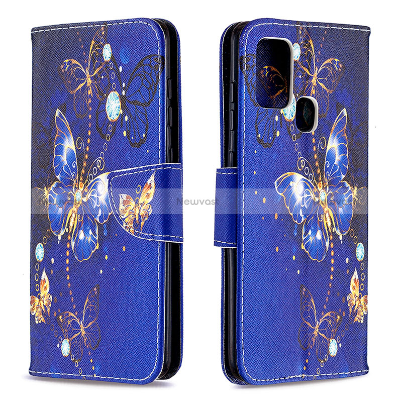 Leather Case Stands Fashionable Pattern Flip Cover Holder B03F for Samsung Galaxy A21s