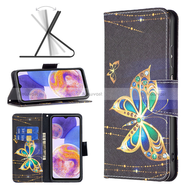 Leather Case Stands Fashionable Pattern Flip Cover Holder B03F for Samsung Galaxy A23 4G