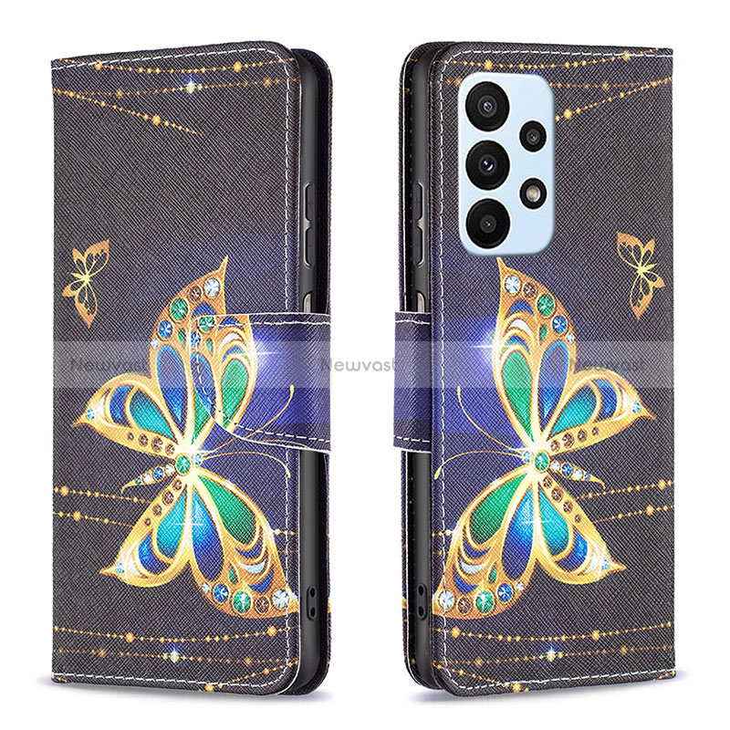 Leather Case Stands Fashionable Pattern Flip Cover Holder B03F for Samsung Galaxy A23 4G