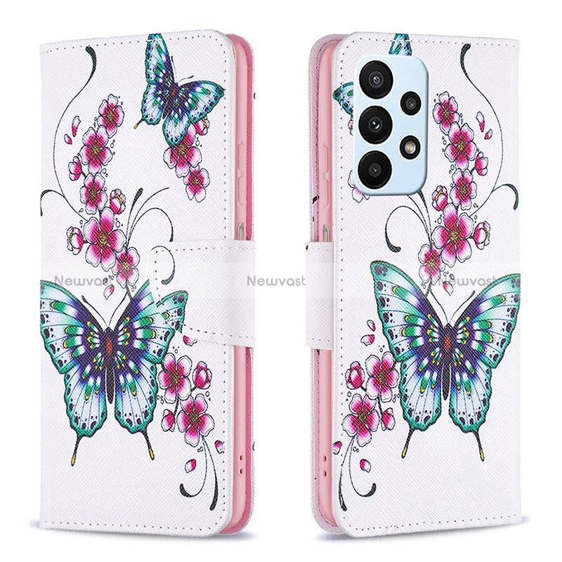 Leather Case Stands Fashionable Pattern Flip Cover Holder B03F for Samsung Galaxy A23 4G