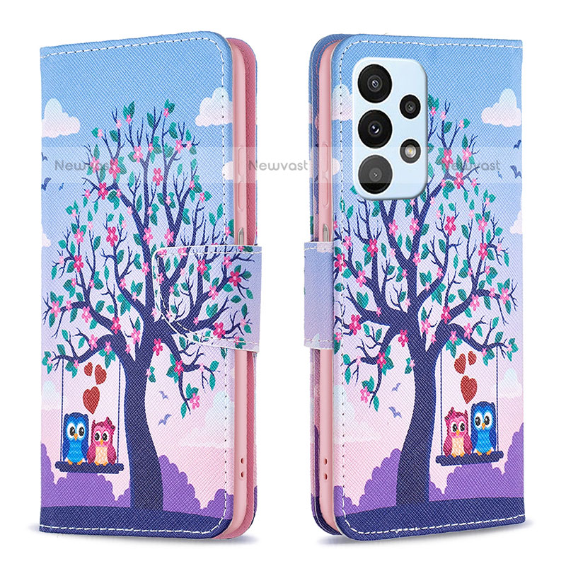 Leather Case Stands Fashionable Pattern Flip Cover Holder B03F for Samsung Galaxy A23 5G