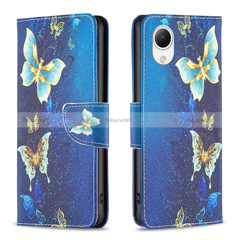 Leather Case Stands Fashionable Pattern Flip Cover Holder B03F for Samsung Galaxy A23s Sky Blue