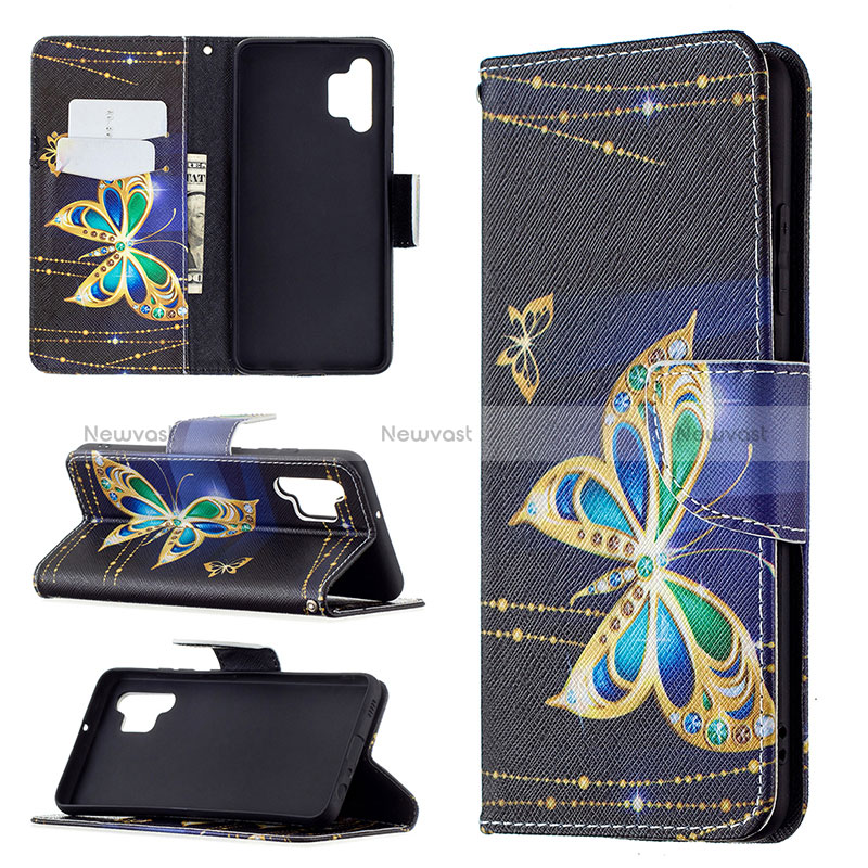 Leather Case Stands Fashionable Pattern Flip Cover Holder B03F for Samsung Galaxy A32 5G