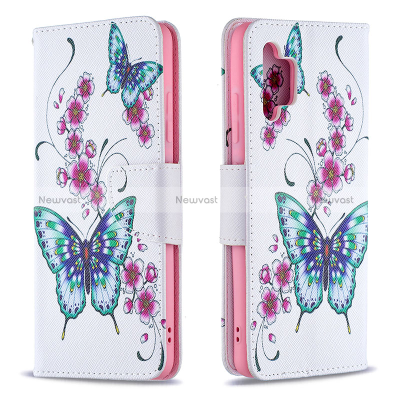 Leather Case Stands Fashionable Pattern Flip Cover Holder B03F for Samsung Galaxy A32 5G Colorful