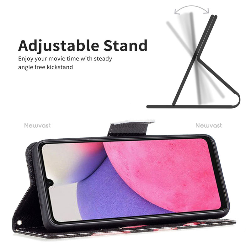 Leather Case Stands Fashionable Pattern Flip Cover Holder B03F for Samsung Galaxy A33 5G