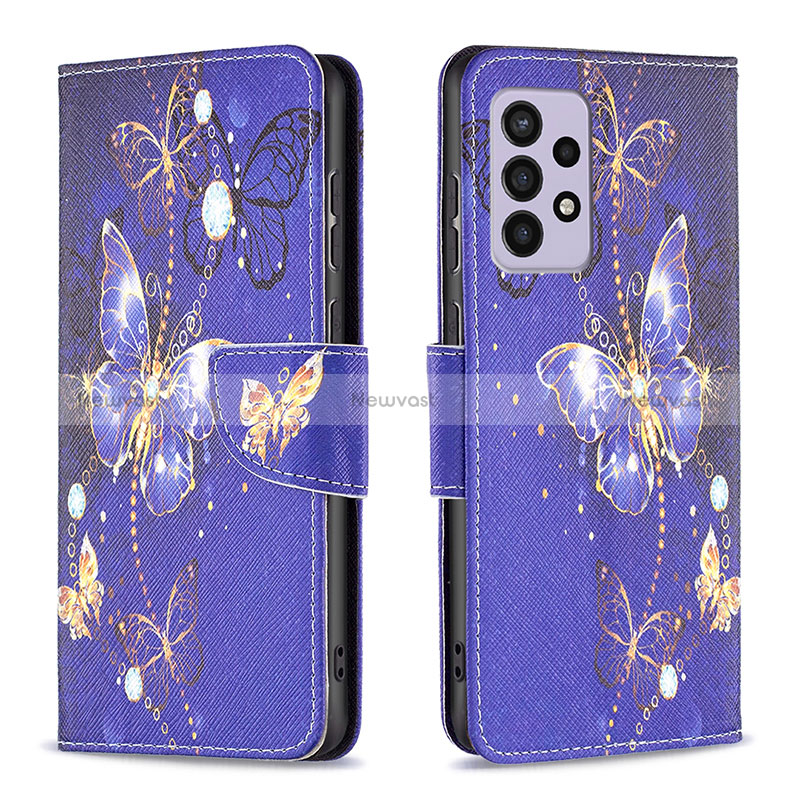 Leather Case Stands Fashionable Pattern Flip Cover Holder B03F for Samsung Galaxy A33 5G