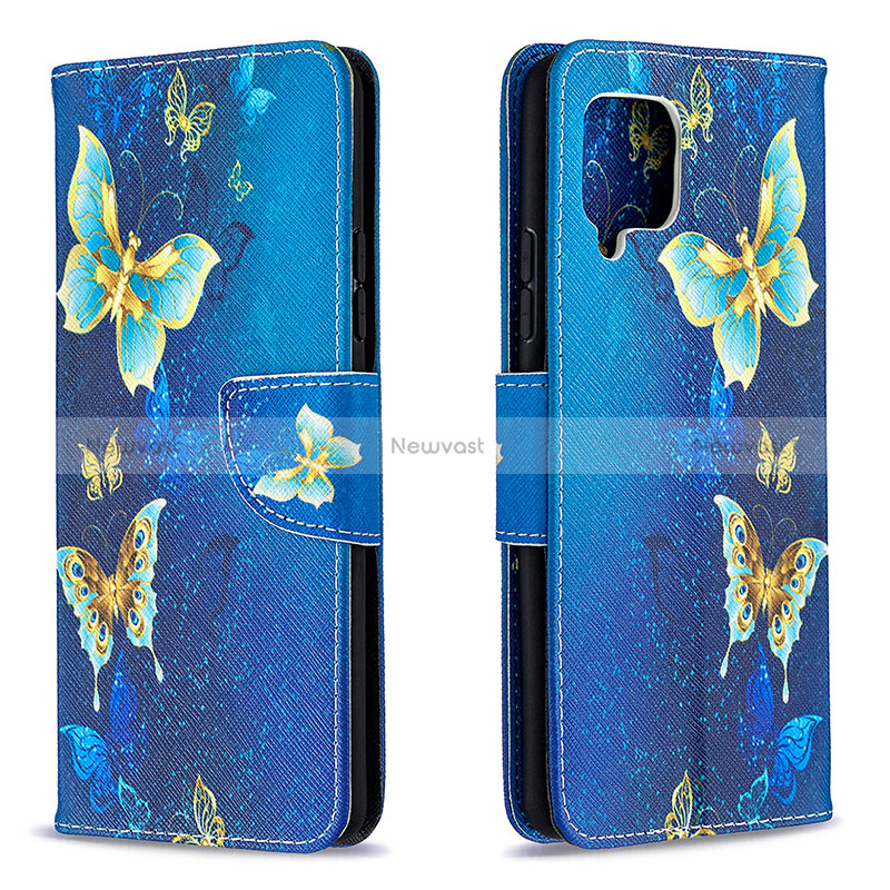 Leather Case Stands Fashionable Pattern Flip Cover Holder B03F for Samsung Galaxy A42 5G Sky Blue