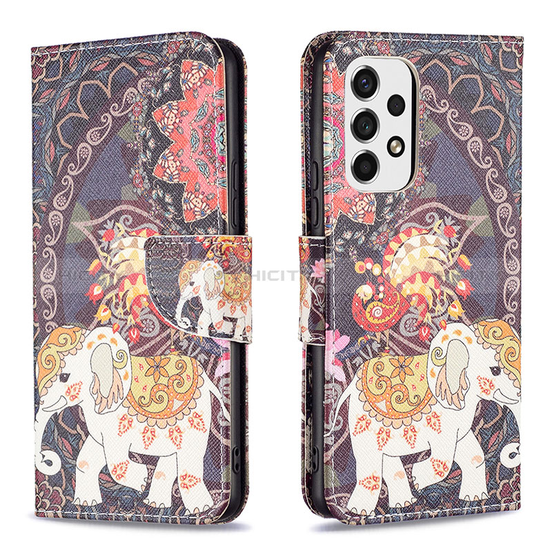 Leather Case Stands Fashionable Pattern Flip Cover Holder B03F for Samsung Galaxy A53 5G