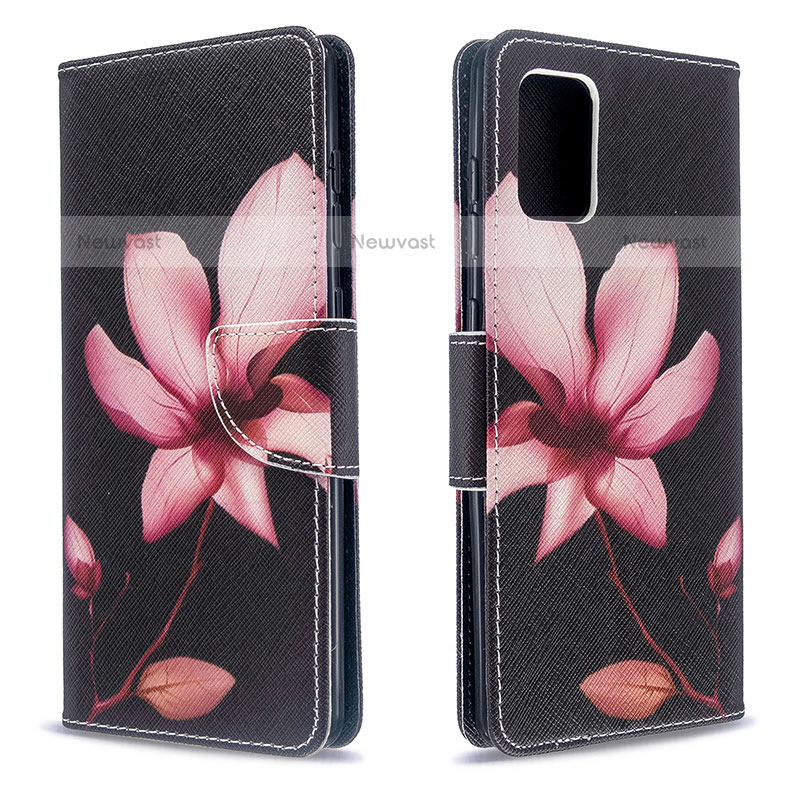 Leather Case Stands Fashionable Pattern Flip Cover Holder B03F for Samsung Galaxy A71 4G A715 Red