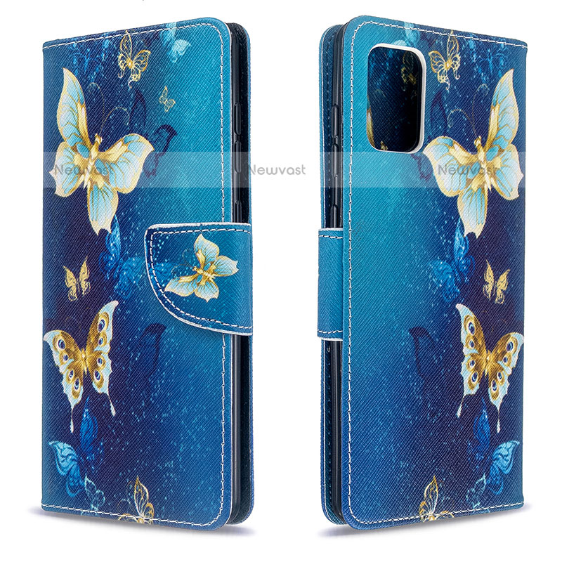 Leather Case Stands Fashionable Pattern Flip Cover Holder B03F for Samsung Galaxy A71 4G A715 Sky Blue