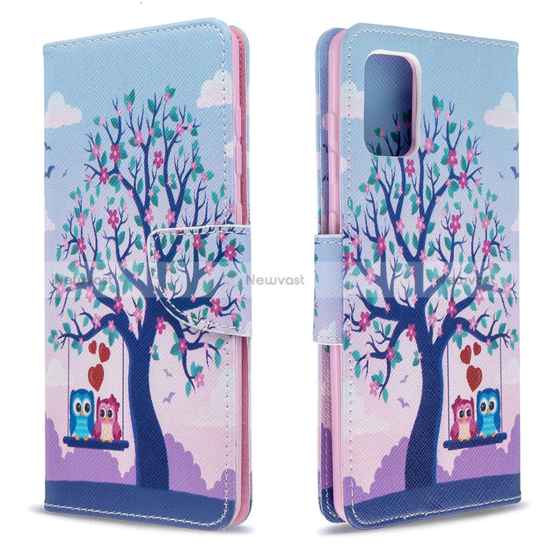 Leather Case Stands Fashionable Pattern Flip Cover Holder B03F for Samsung Galaxy A71 5G