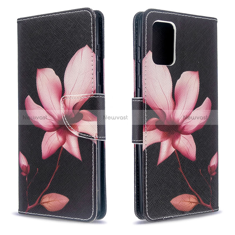 Leather Case Stands Fashionable Pattern Flip Cover Holder B03F for Samsung Galaxy A71 5G Red