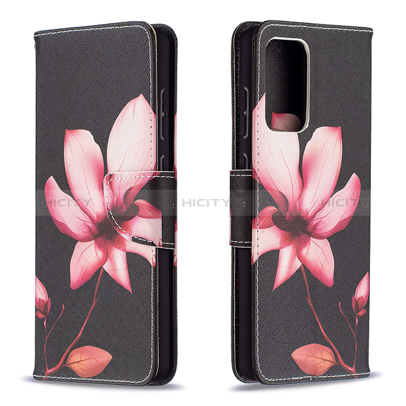 Leather Case Stands Fashionable Pattern Flip Cover Holder B03F for Samsung Galaxy A72 4G Red