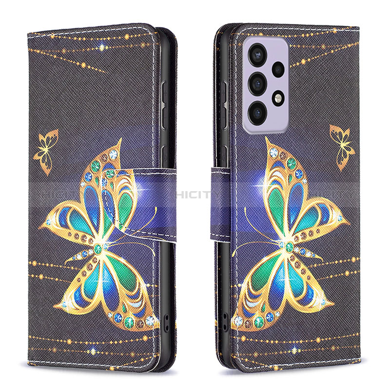 Leather Case Stands Fashionable Pattern Flip Cover Holder B03F for Samsung Galaxy A73 5G