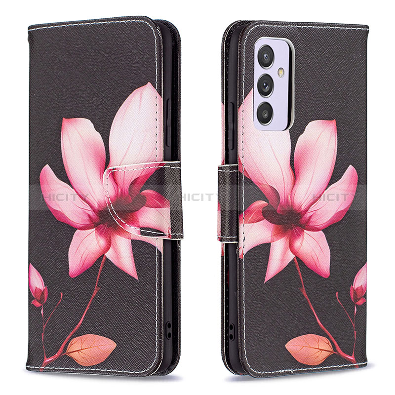 Leather Case Stands Fashionable Pattern Flip Cover Holder B03F for Samsung Galaxy A82 5G Red