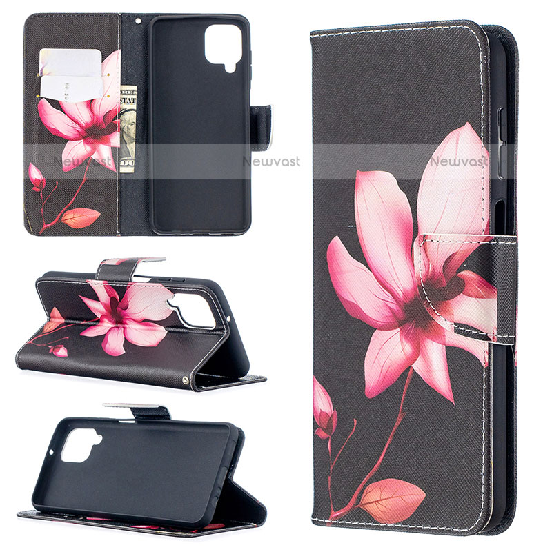 Leather Case Stands Fashionable Pattern Flip Cover Holder B03F for Samsung Galaxy F12