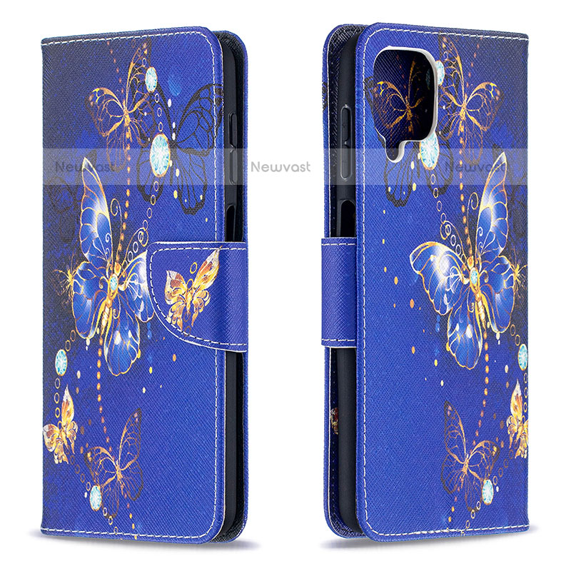 Leather Case Stands Fashionable Pattern Flip Cover Holder B03F for Samsung Galaxy F12