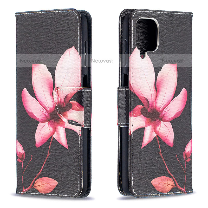 Leather Case Stands Fashionable Pattern Flip Cover Holder B03F for Samsung Galaxy F12