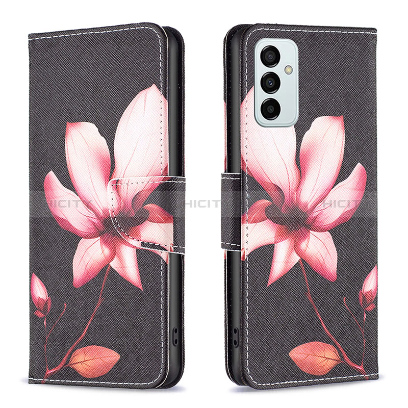 Leather Case Stands Fashionable Pattern Flip Cover Holder B03F for Samsung Galaxy F23 5G Red