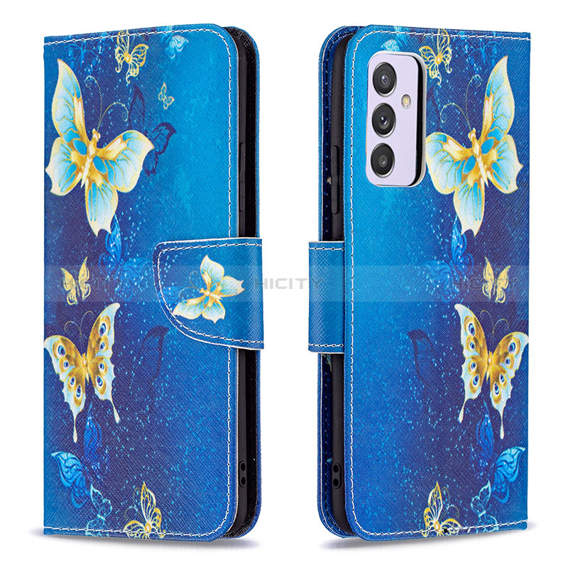 Leather Case Stands Fashionable Pattern Flip Cover Holder B03F for Samsung Galaxy F54 5G Sky Blue