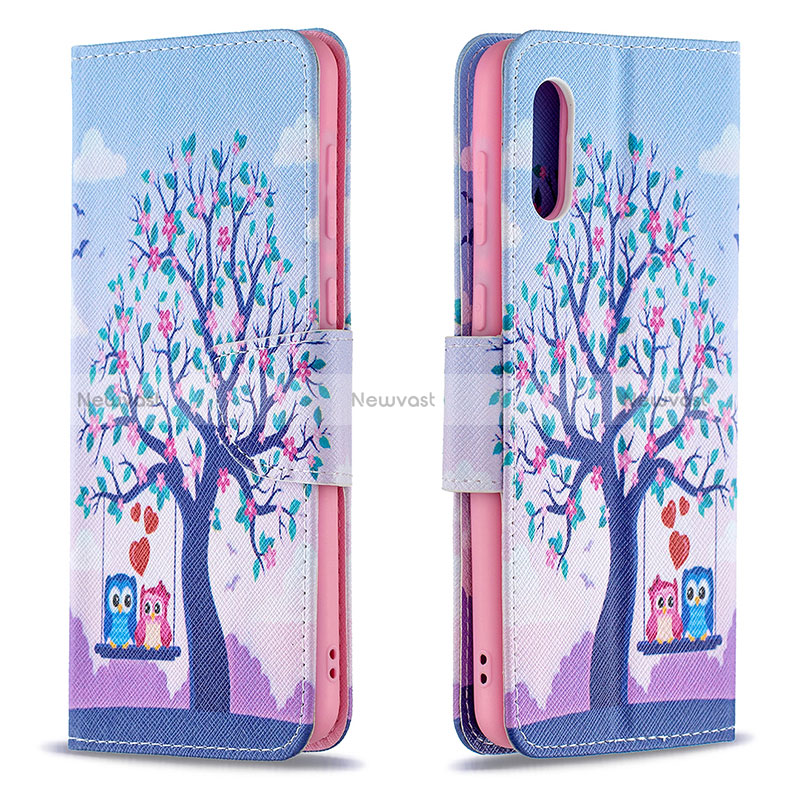 Leather Case Stands Fashionable Pattern Flip Cover Holder B03F for Samsung Galaxy M02