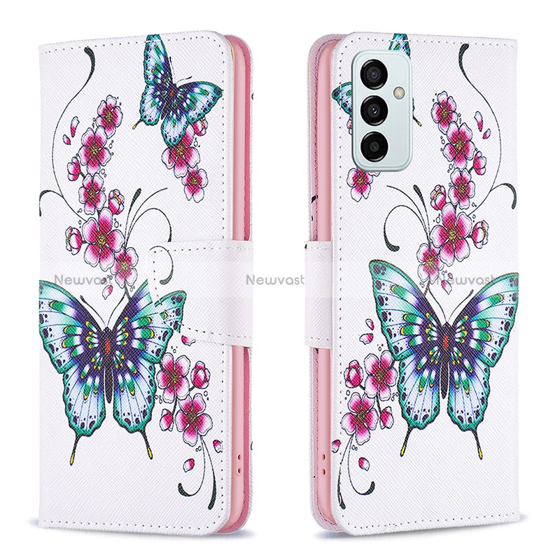 Leather Case Stands Fashionable Pattern Flip Cover Holder B03F for Samsung Galaxy M23 5G