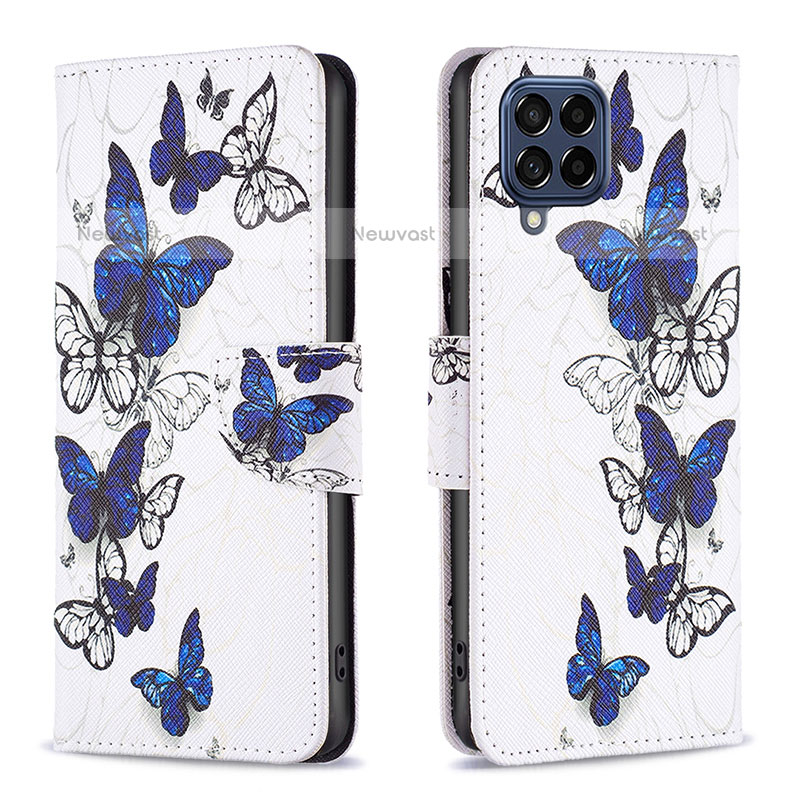 Leather Case Stands Fashionable Pattern Flip Cover Holder B03F for Samsung Galaxy M53 5G