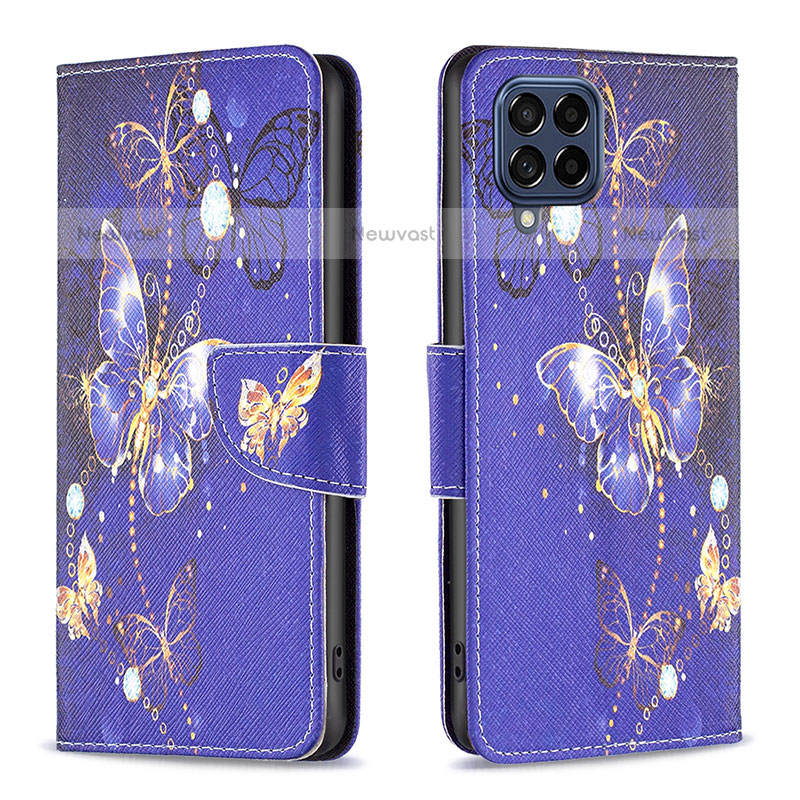 Leather Case Stands Fashionable Pattern Flip Cover Holder B03F for Samsung Galaxy M53 5G