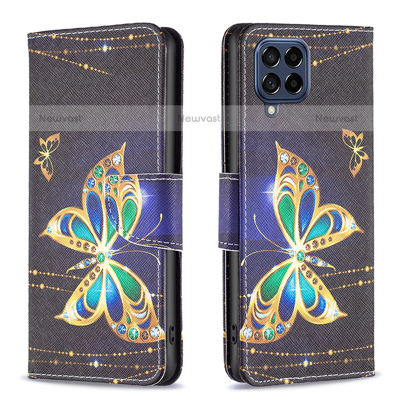 Leather Case Stands Fashionable Pattern Flip Cover Holder B03F for Samsung Galaxy M53 5G